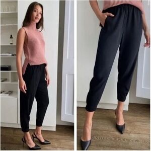 Babaton Dexter Ankle Jogger Pants in Black Fine Japanese Fabric Size XXS